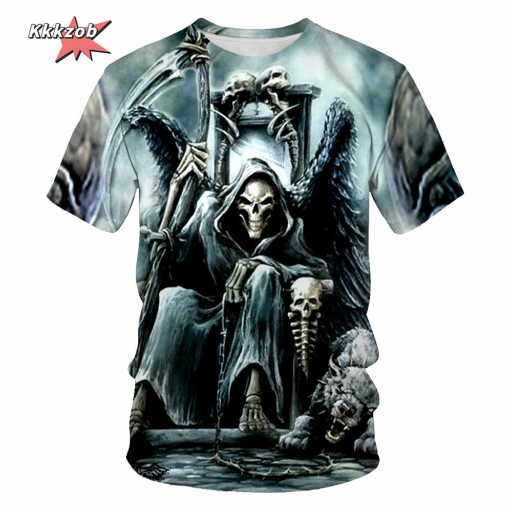 Skull Beer 3D Printed Gothic Horror Skull Men s Printed T-Shirt Party Street Casual T-Shirt Short Sleeve Round Neck Shirt Tops S