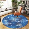 1pc snowflake winter Round Chair mat Area Rug - Non-Slip, Floor Mat for Office, Bedroom, and Indoor Decor c1118027