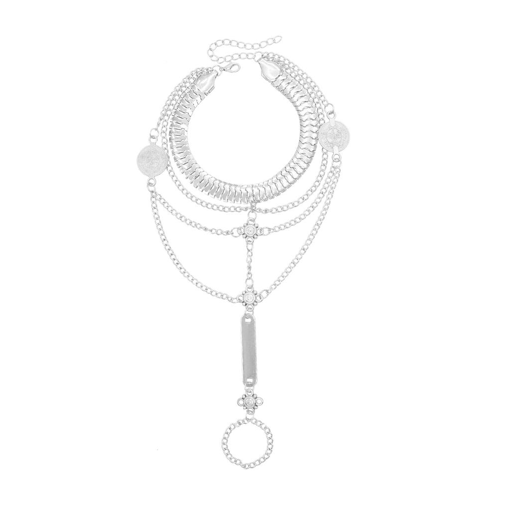 Bohemian Vintage Hollow Flower Finger Bracelet for Women Festival Turkish Slave Bracelets Beach Gypsy Tribal Bangle Sexy Jewelry