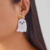 Halloween Cute Ghost Cartoon Ghost Earrings Stud for Women Long Tassel Earrings Festival Party Accessories Jewelry Gift