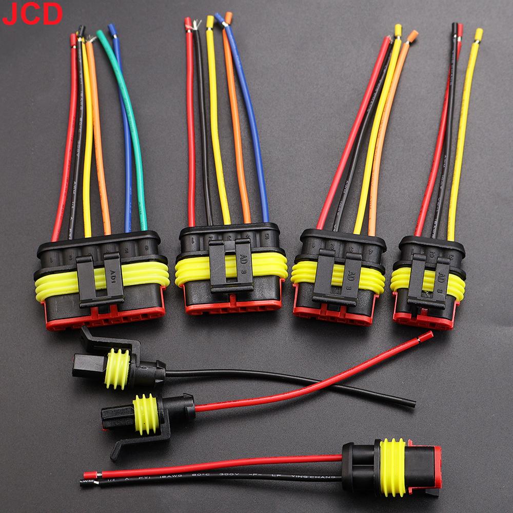 JCD 1set 1/2/3/4 Pin Waterproof Connector, Electrical Terminal Quick Connector With WireSuitable For Cars Ships Etc