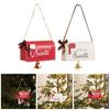 New Wooden Christmas Mailbox Ornament Red White DIY Decor Xmas Post Box Santa Mailbox Party Gift