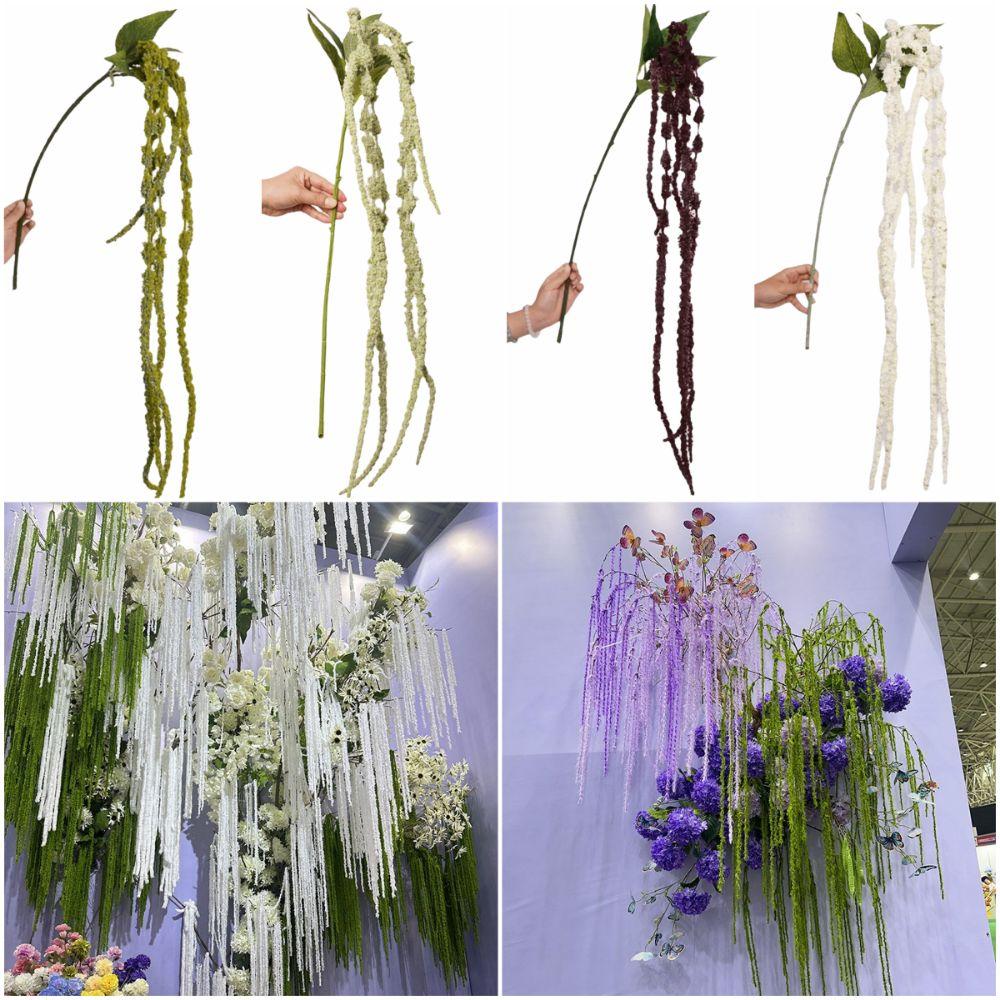 6 Heads Amaranthus Artificial Hanging Plant Hanging Long Tassel Flower European Wedding Decoration