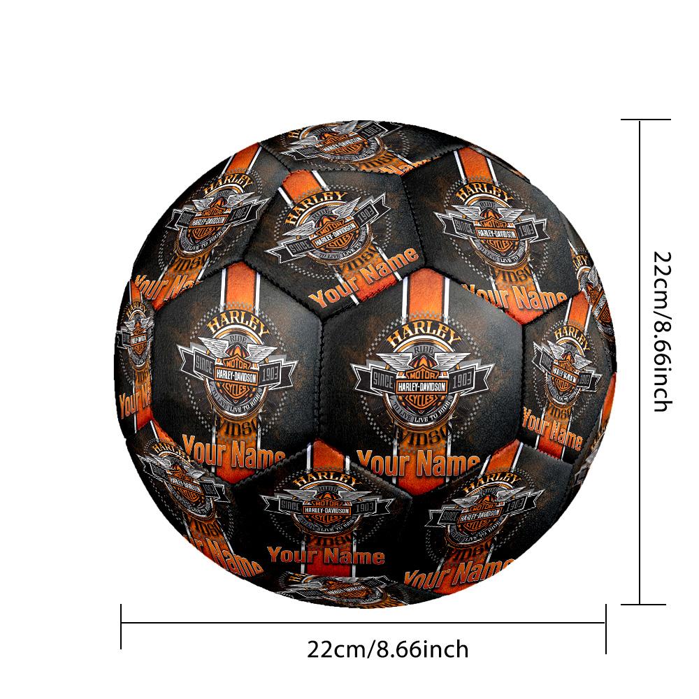 Harley-Davidson Size 5 Football, Custom Name Text Personalized Soccer Ball Sport Training Gift