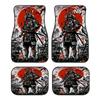4er-Pack Samurai-Krieger-Print Auto-Fußmatten, Rutschfest, Waschbar, Modischer Innenraumschutz für Autos, Lastwagen - Ganzjahres-Geschenk