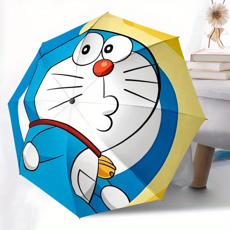 Doraemon Robot Ombrello ad Apertura Automatica Design Pieghevole Compatto, Tessuto Resistente per Compleanni Casual, Natale s a0820052