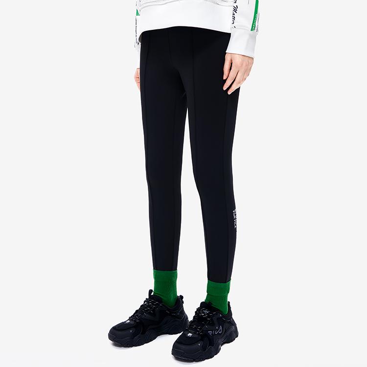 FILA Solid Color Fashion Slim Fit Casual Pants Women Bottoms Black F11W243603F-BK