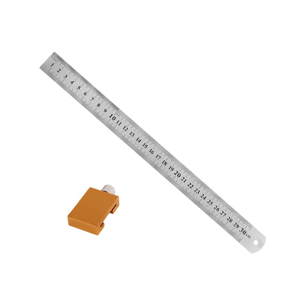 Aluminum Woodworking Ruler with Positioning Block Carpenter Measuring Tool for Precise Measurement In Carpentry Projects