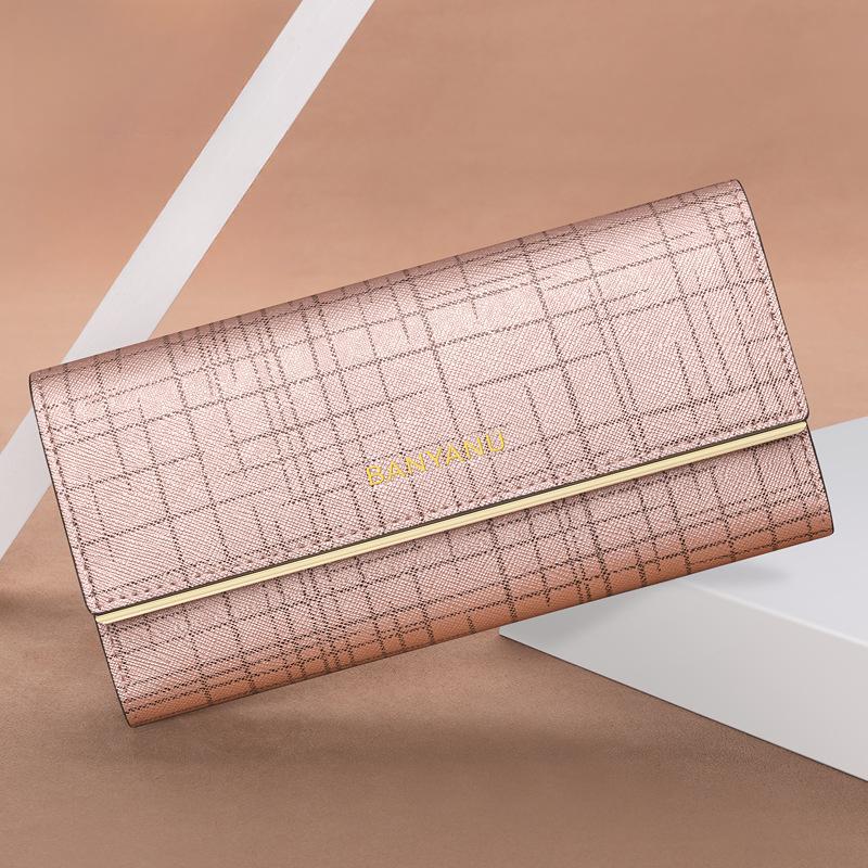 Portofel Nou 2025 Damă Pliabil Triplu din Piele Naturală Spațios Minimalist Clutch cu Sloturi pentru Carduri Design Elegant