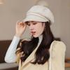 Women Octagonal Hat Vintage Short Brim Solid Color Washable Lightweight Keep Warm Painter Artist Lightweight Women Beret for Student