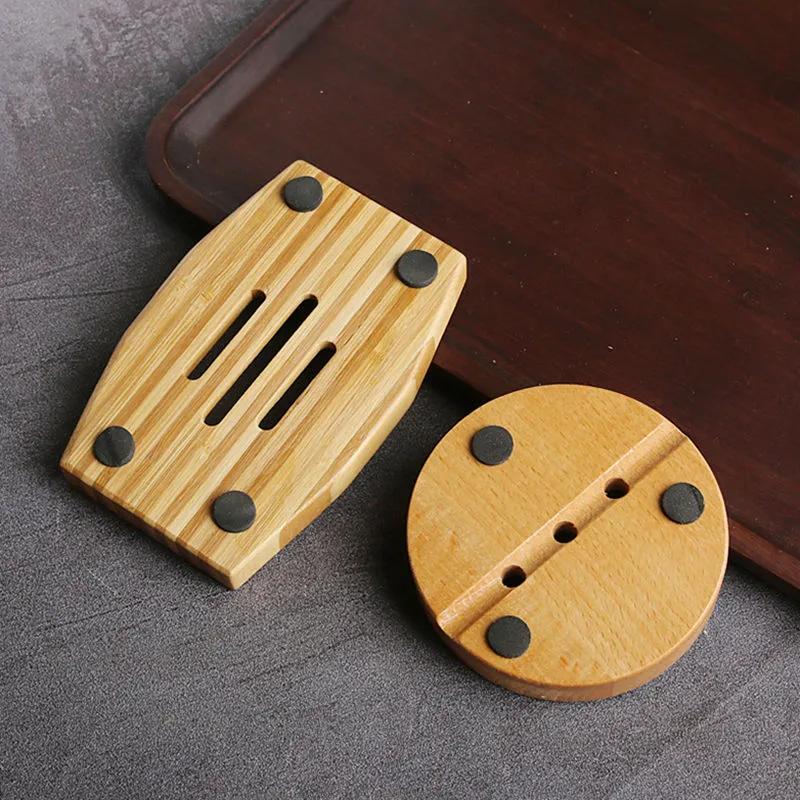 Săpuniere din Lemn Natural cu Drenaj, Suport Farfurie, Suporturi Tip Cutie, Duș, Săpunuri pentru Spălarea Mâinilor, Suport YLE055