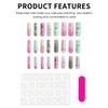 Artificial Nails with Flower Design 24 Pieces Resin Material for Asian and European Women