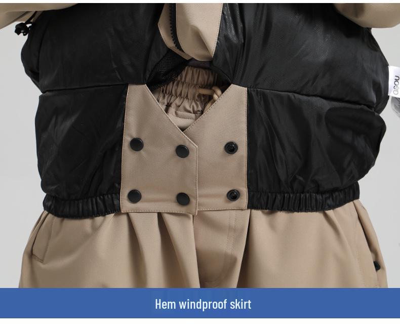 2526 Ski Suit: Men's & Women's Solid Color, Windproof, Waterproof, Breathable Snowboard Workwear, Couple's Professional Ski Gear.