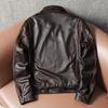 Vintage Distressed Genuine Leather Pilot Jacket for Men Large Size Brown Aviator Coat