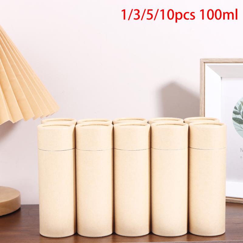 1/3/5/10 Piezas Tubos de Cartón Kraft Contenedores Redondos de Papel Kraft Para Lápices Lata de Té Café Cosméticos Manualidades Regalo