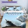 3er Set Bettwäsche mit Assassin's Creed Design - HD-bedruckte Bettwäsche mit 1 Bettbezug und 2 Kissenbezügen - Perfekt für Zuhause und Wohnheim-Dekoration