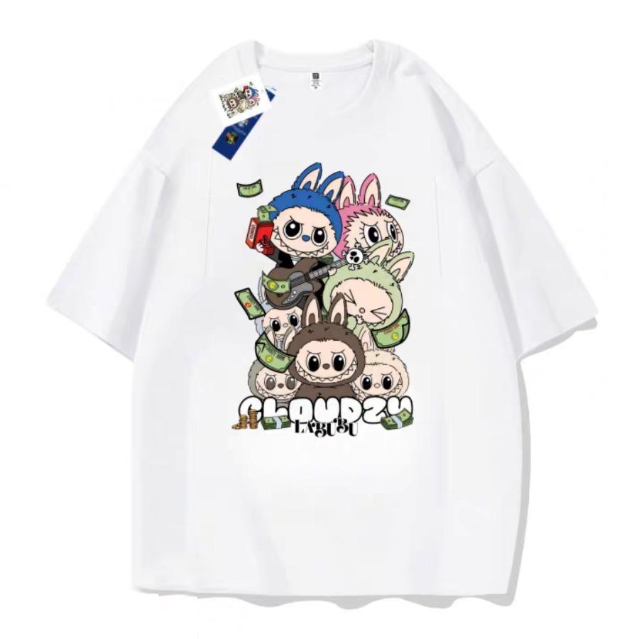 

LABUBU Cartoon 3D Print Mens T-Shirt Short-Sleeved Top Couple Versatile Casual Trend Clothes Gift S