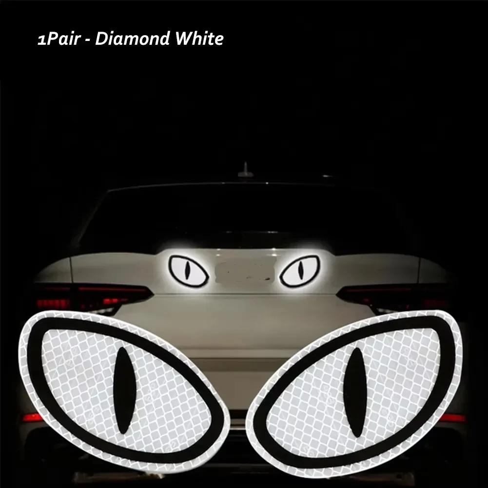 2PCS Car Reflector Sticker Night Driving Safety Decal Motorcycle Trailer Cat Eye Reflective Safety Warning Tape Decoration