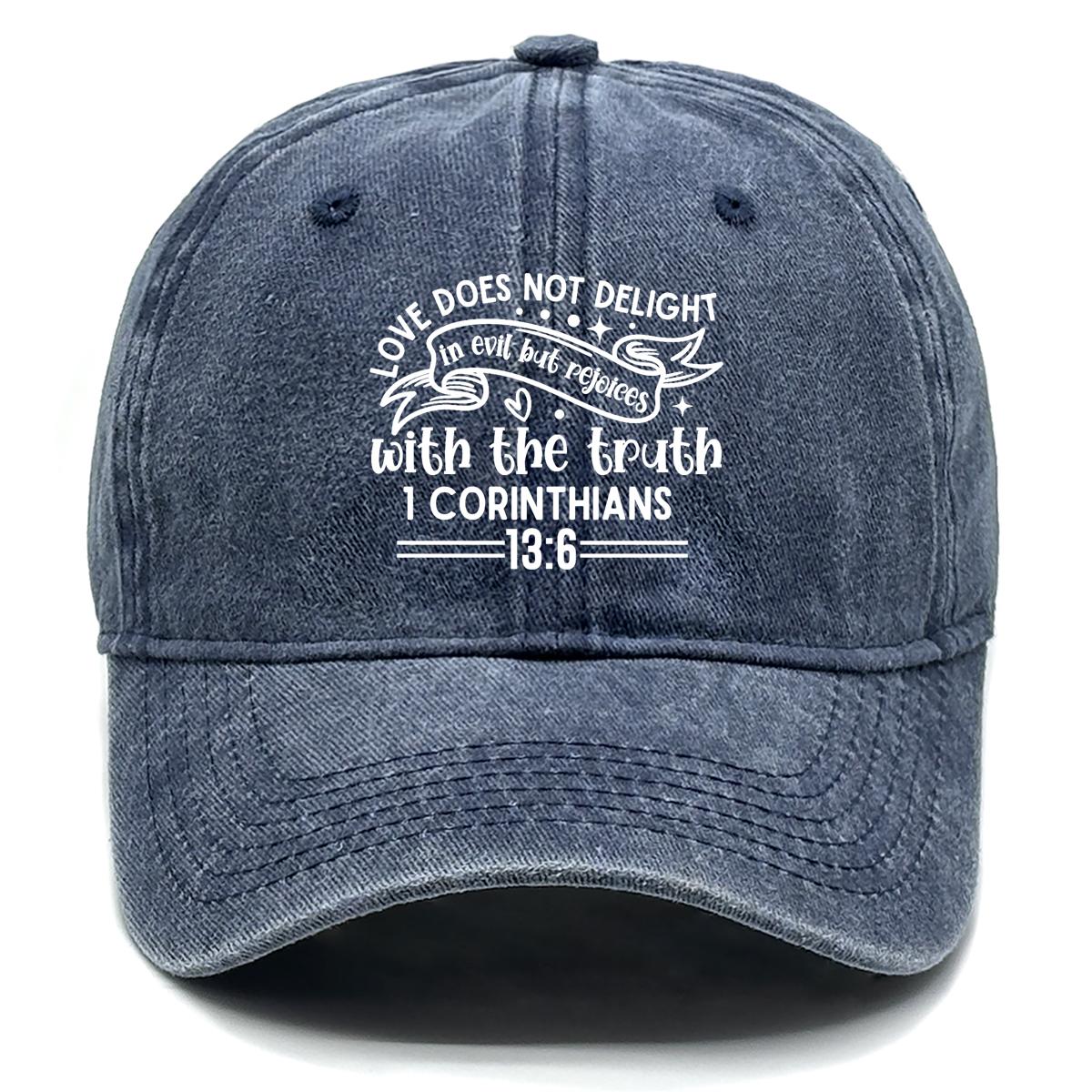 

Bible Verse Print Snapback Baseball Cap, LOVE DOES NOT DELIGHT Dad Hat Summer Retro Vintage-Inspired Sporting Adjustable Baseball Hat as the picture темно-синий