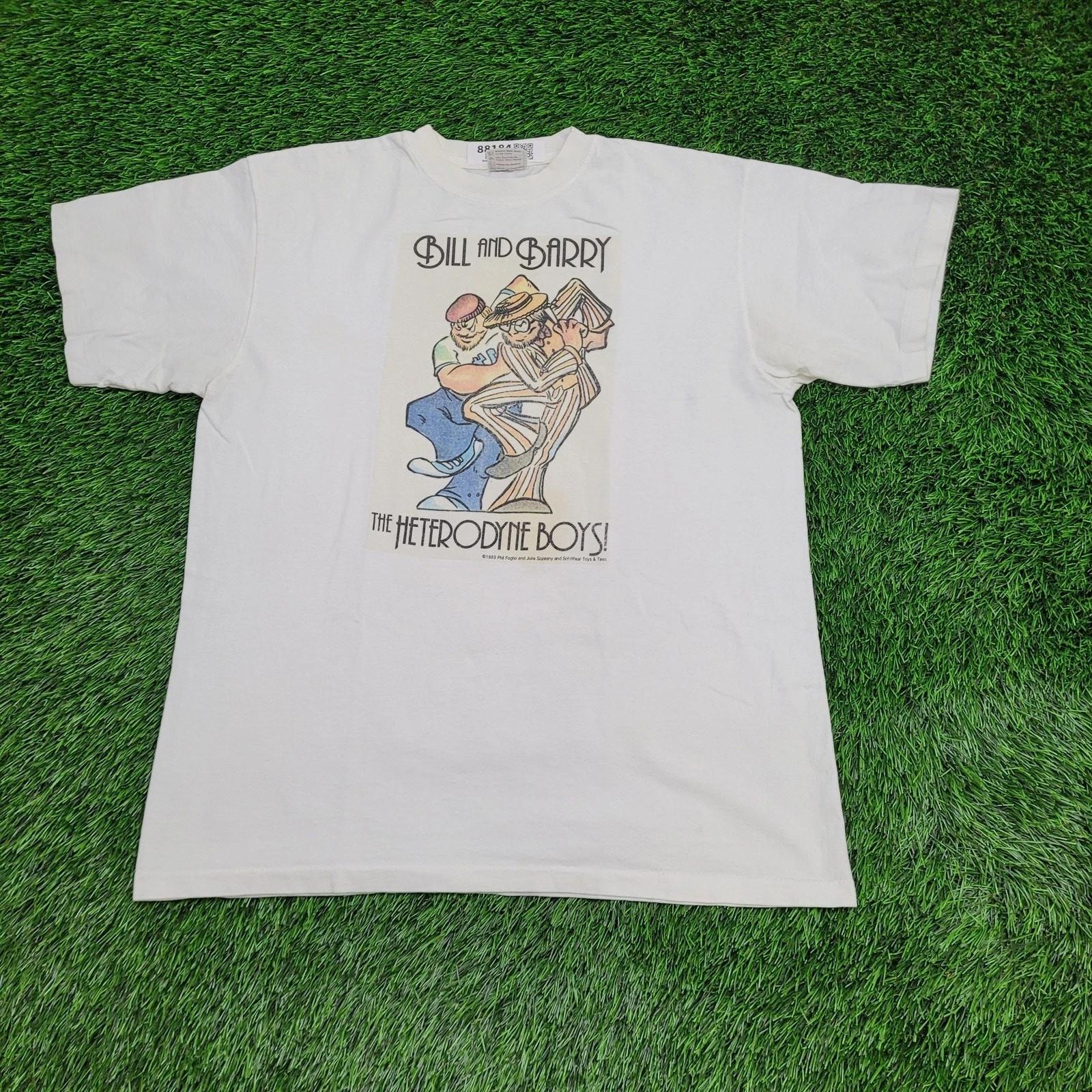 

Vintage 1986 Bill-and-Barry Comic Shirt Large 21x27 The Heterodyne-Boys L