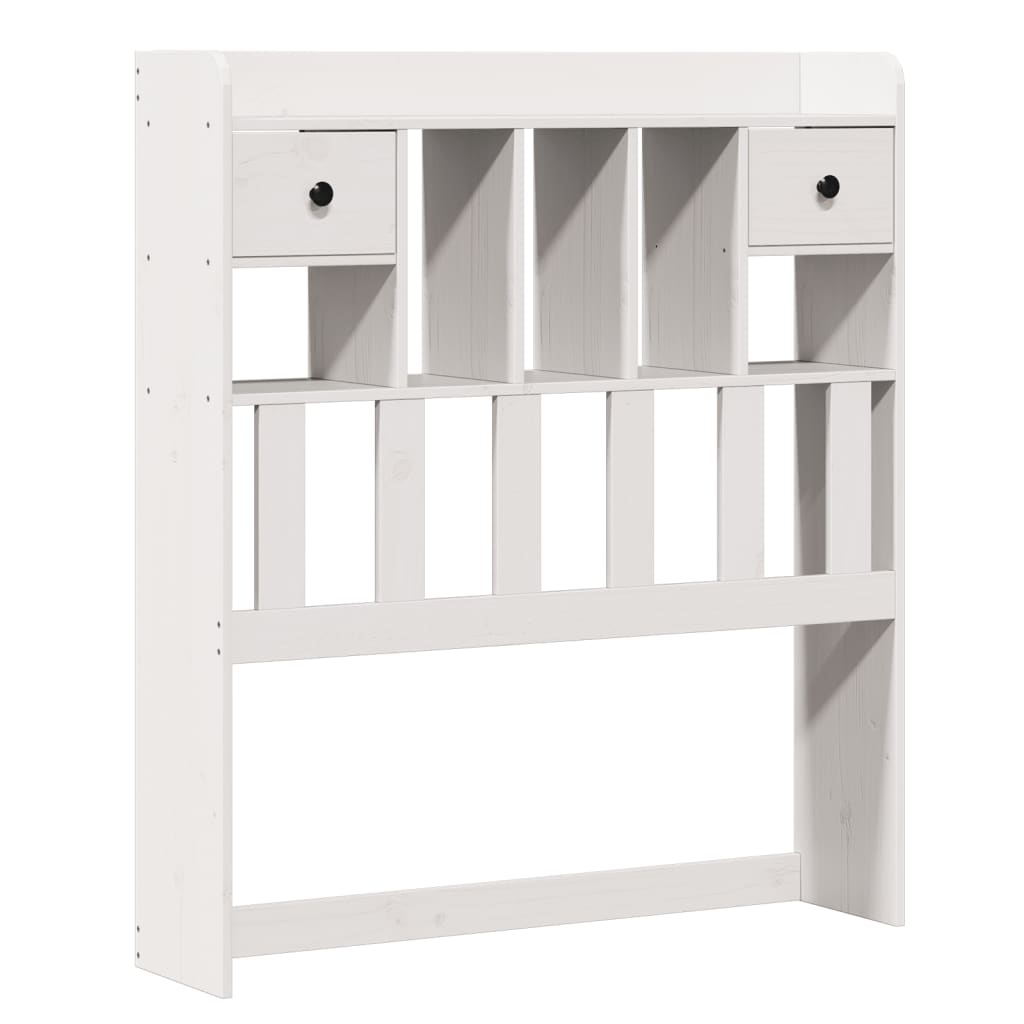 Solid Wood Bed with Shelf Without Mattress White 90x190 cm Pine