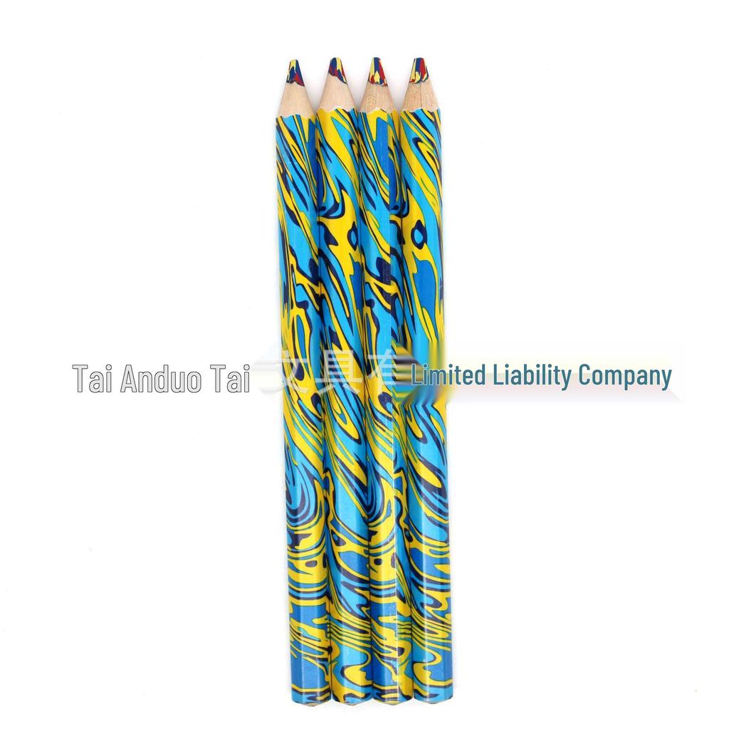 In-stock, free shipping: Thick Rainbow Pen with Large Barrel, Four Colors in One; Wooden Drawing Colored Pencils.