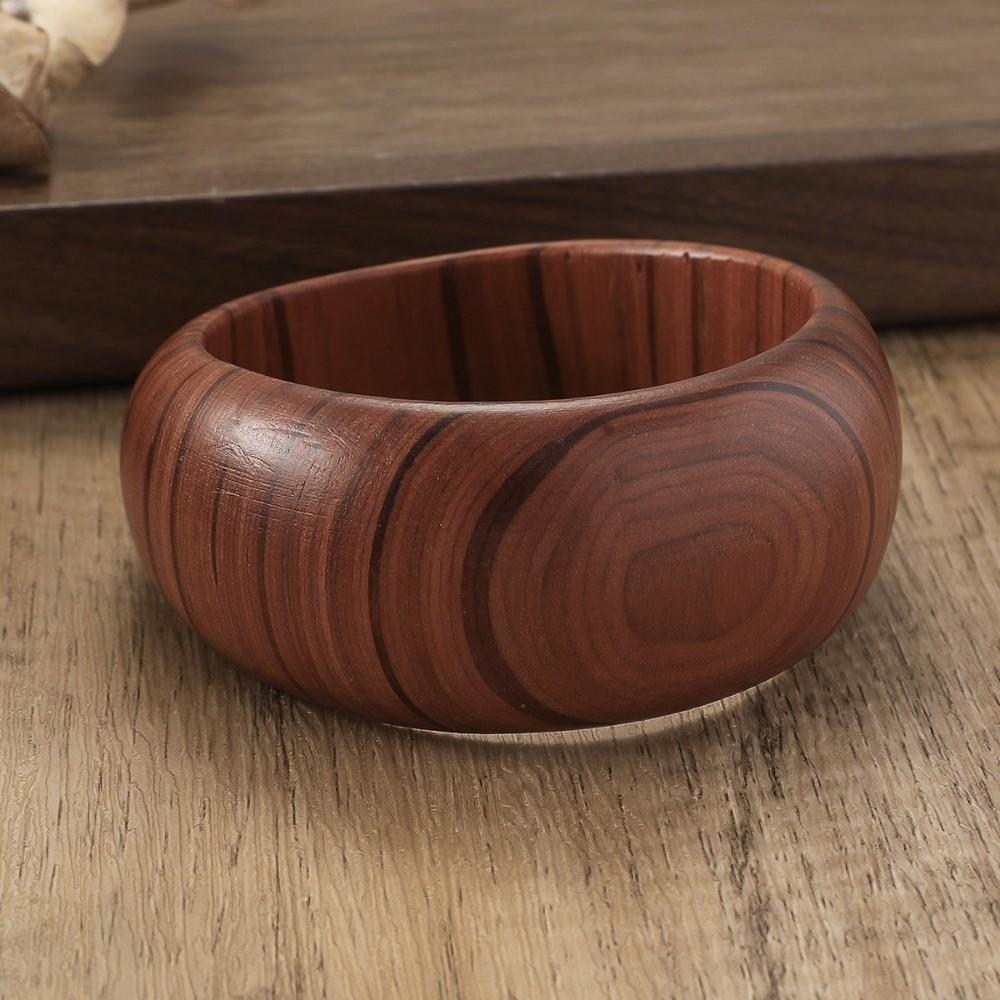 Square Wood Grain Bangle Geometric Burlywood Hand Ring Simple Wooden Bracelet  Daily