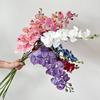 Orquídeas polilla artificiales de 9 cabezas, flores de seda falsas realistas, centro de mesa para bodas, fiestas, hogar, oficina, decoración de ramas florales de Phalaenopsis falsa