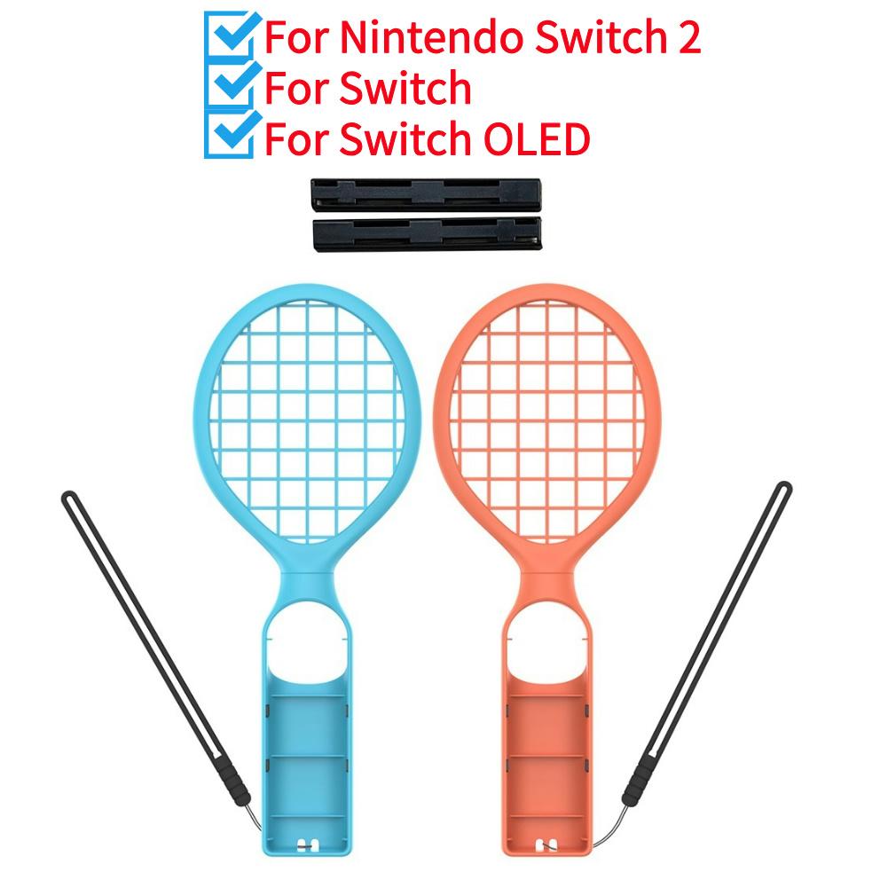 

2 шт. теннисная ракетка для Nintendo/OLED Joy-Con спортивные игры для Switch 2 теннисная ракетка рукоятка контроллер с ремешком на запястье игровая часть