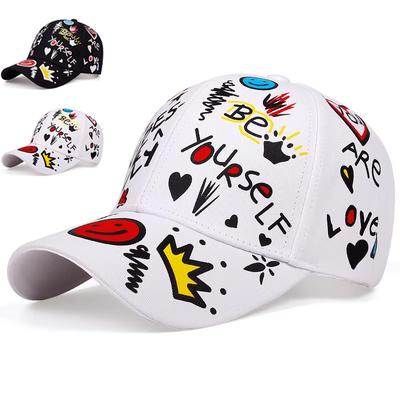 Unisex GLetter Printing Graffiti Baseball Caps Spring Autumn Outdoor Adjustable Casual Hats Dad Hat Sunscreen Hat