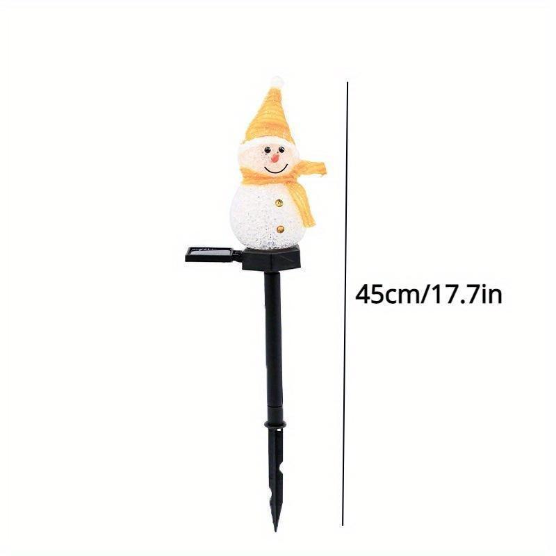 1pc LED Solar Lights, Outdoor Snowman Lights, Waterproof Garden Ground Plug Lights