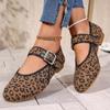 Modische Schuhe Damen Ballerinas Flache Schuhe Flacher Mund Herbst Leicht Bequem Spitz Zehe Slipper Ballerinas Herbst Leopard Retro Kleiderschuhe