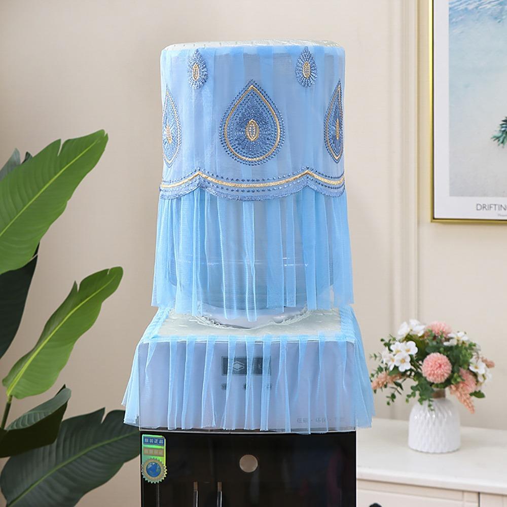 2Pcs/Set Dustproof Bucket Sleeve Lace Embroidered Printed Barrel Dust Cover Water Dispenser Cover