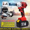 128Vf 520Nm 3500rpm Brushless Cordless Wrench Electric Socket Impact Wrench 19800mah Lithium-lon Battery Power Tools Kit