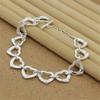 925 Sterling Silver Bracelet Cute Heart Chain Bracelet For Woman Party Charm Jewelry Gift
