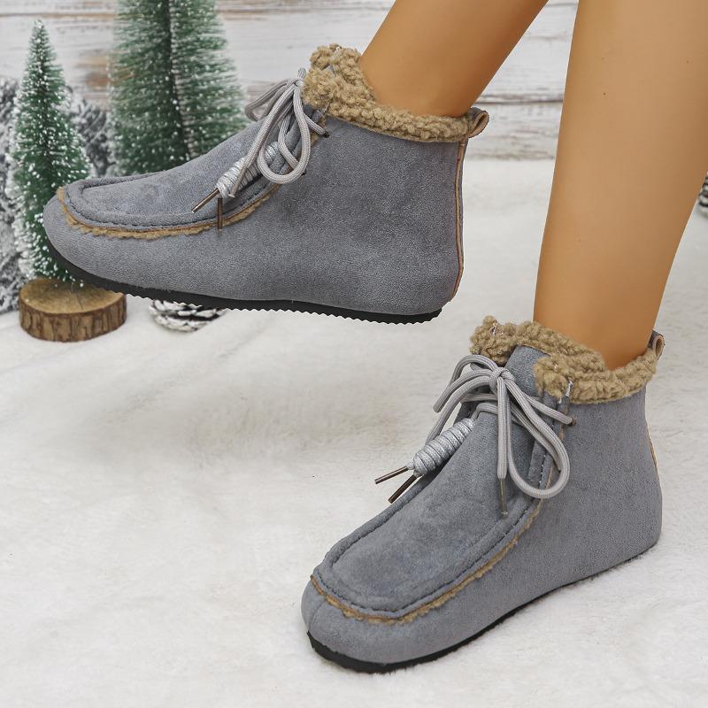 

Новые большие размеры шерстяные короткие хлопковые туфли женские зимние плюшевые утолщенные повседневные термо шнуровка сноубутсы ebay 43 серый