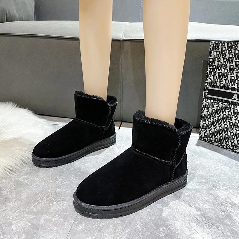 

2024 Winter Warm Women s Ankle Boots Slip-on Shoes for Female Basic Flat with Women s Shoes Casual Plus Size Ladies Snow Boots