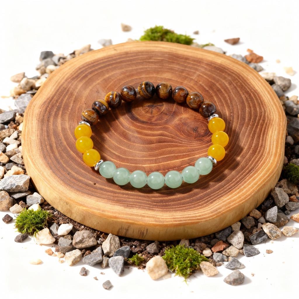 Festive Gifts Tiger Eye Yellow Agate Green Aventurine Beaded Bracelet Natural Fashion Jewelry For Men Women Daily Wear Gift