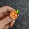 Cute Whimsical Peach Enamel Brooch Alloy Pin For Unique Personal Style And Decor