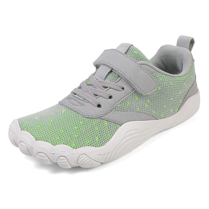 

Дитячі спортивні кросівки з в язаного матеріалу: Міцна, М яка підошва, Дихаюча сітка для бігу на відкритому повітрі та стрибків зі скакалкою в приміщенні. 36 сірий колір/зелений