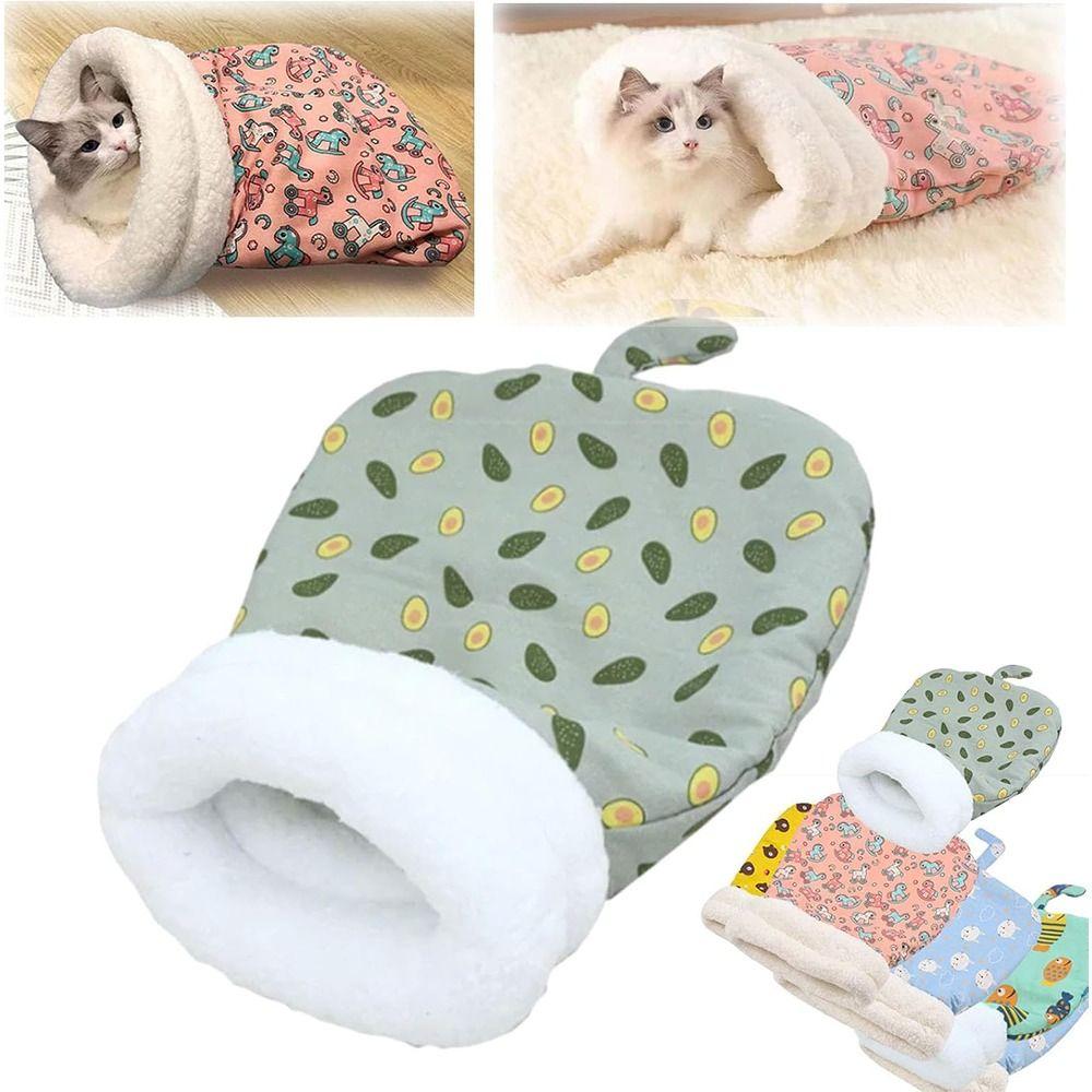 Winter Cat Sleeping Bag Comfortable Pet Snuggle Sack Cat Bed Cave Indoor Warm Bed