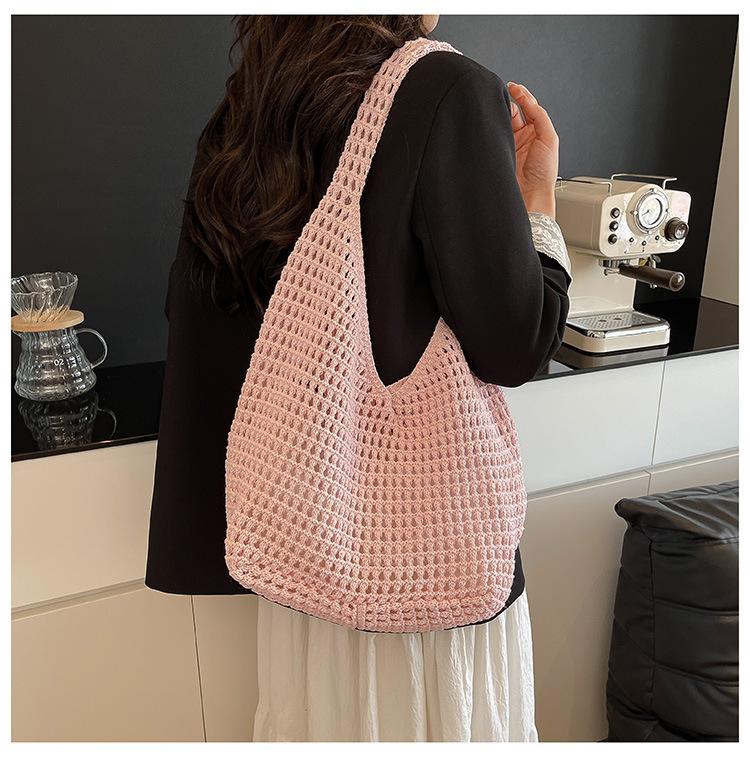 New Knitted Bag Woven Bag Shoulder Bag Casual Women's Bag Seaside Vacation Bohemian Bag