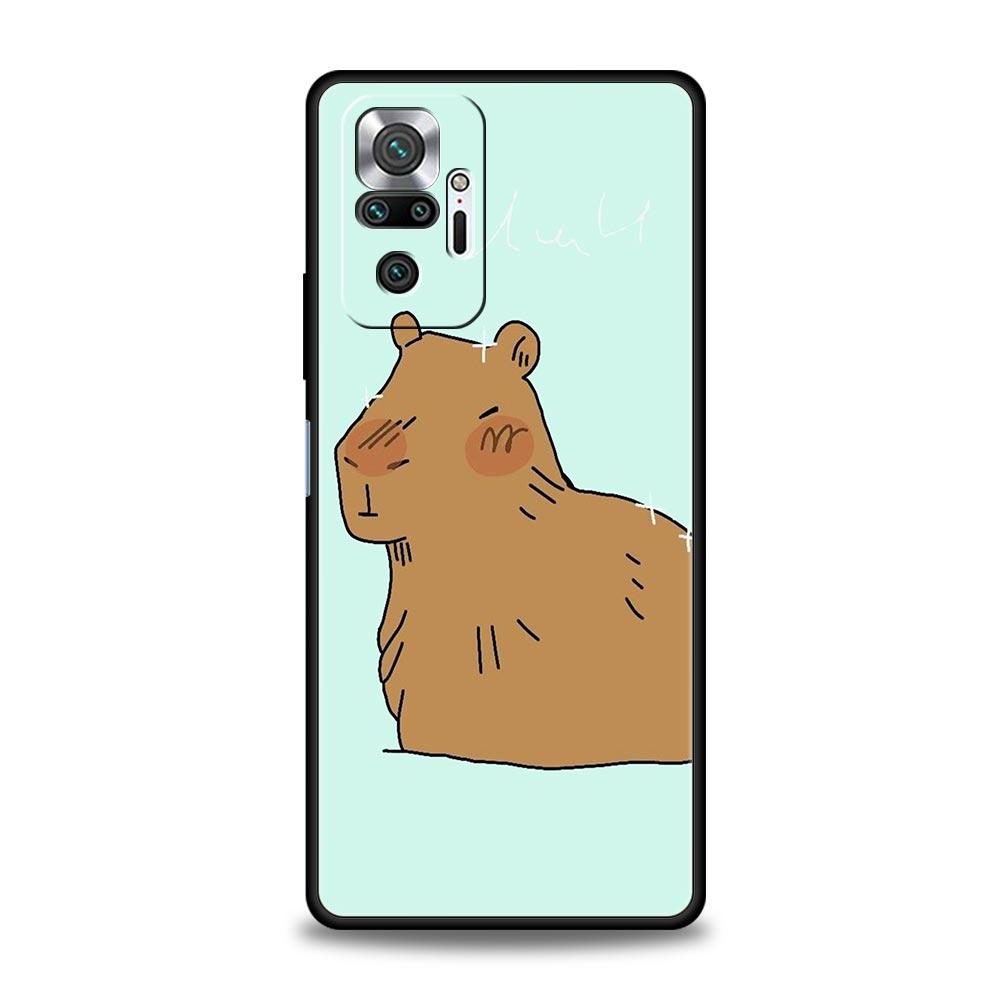 Phone Case For Xiaomi Redmi Note 13 12 5G 9S 9 8 10 11 Pro 9T 13C 12C 10C 9C 9A 7 Pro Soft Silicone Cover Cartoon Capybara
