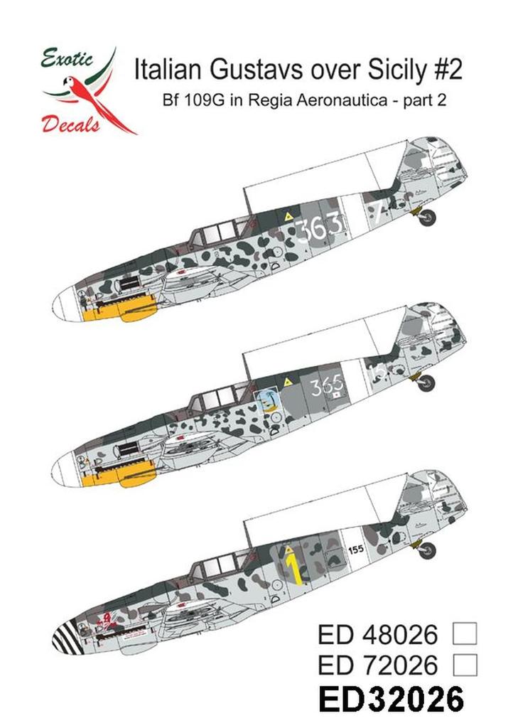 Toromodel Gustav Over Sicily Italian Air Force Bf 109G Part 2 Plastic Model Decals TRMED32026 1/32 #2 (Airplane)