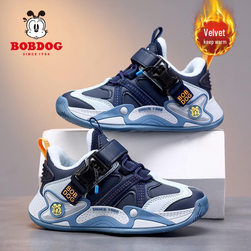 Pantofi sport impermeabili din piele pentru fete Bobodou, căptușiți cu pluș pentru căldură - Adidași casual toamnă/iarnă