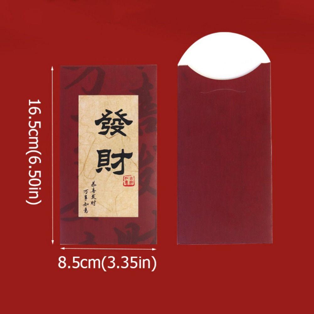 6pcs/set Chinese Style Red Packet Blessing Words HongBao Calligraphy Red Envelope  Spring Festival