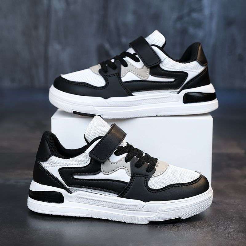 Boys Net Shoes Lightweight Breathable Non-slip Children's Shoes Boys Sports Little White Shoes Middle School Children Primary School Students Runnin