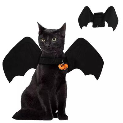 DIY Halloween Pet Bat Wings Costume Multi Color With Bell Cat Transformation Clothes Gifts Puppy Cosplay Outfit