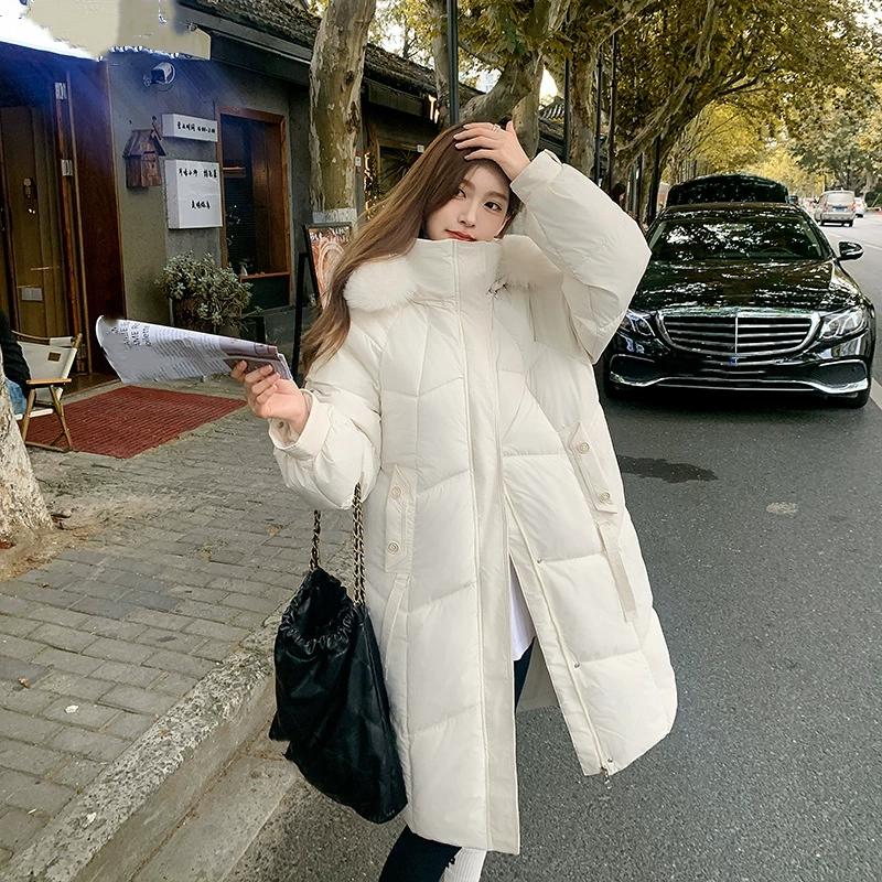 

Plus Size Ladies Plus Fat Fur Collar Padded Jacket Long Padded Jacket XXL