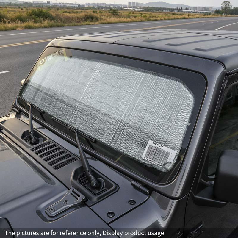 Car Front Windshield Sunshade Window Shade Foldable Sun Visor Cover Fit For Jeep Wrangler JL For JT Gladiator 2018 Up Car Interior Accessories,1 Pc